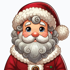 Christmas Santa Claus Isolated on white Background. Vector illustration. on white background -