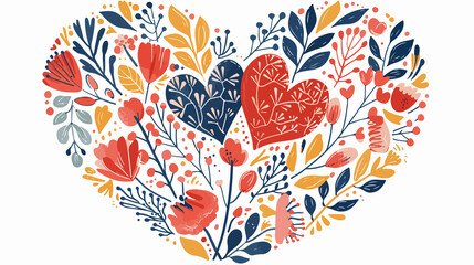 Naklejka premium Realistic Heart Drawing Flat Vector Illustration