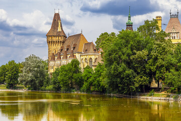 Budapest, Hungary, castle in the city park near Heroes Square