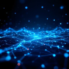 Obraz premium Abstract digital landscape, futuristic network