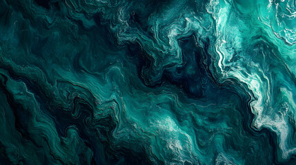 Fototapeta premium A textured sea surface with undulating patterns dark emerald and navy hues capturing the depth of underwater currents.