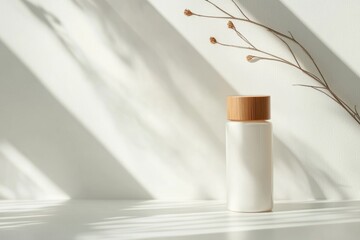 Elegant Cream Bottle for Skincare and Beauty Products on a Pristine White Background