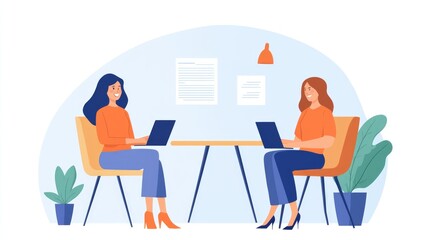 Positive Job Interview: Smiling Woman in Business Meeting Explaining the Hiring Process and Recruitment Vision