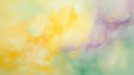 Pastel shades of yellow and coral blend into gentle swirls of lavender and pale green, creating a playful yet calming abstract background