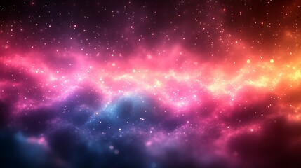 Obraz premium Pink and Blue Cosmic Nebula Dust and Stars