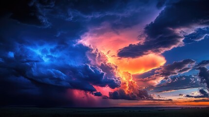 Fototapeta premium Dramatic Overcast: A Dark Cloudy Sky During a Stormy Rainy Season