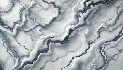 Obraz premium A realistic marble texture in shades of white and gray with intricate veining and a polished, glossy finish.