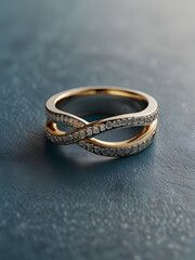Stunning Gold Ring with Diamond Accents generate by AI