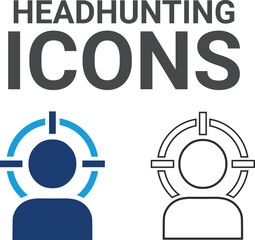 Resume icons. Headhunting, career, resume, job hiring, candidate and human resource icons. Solid icon collection.
