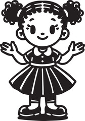 Cute little girl cartoon vector illustration