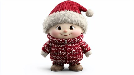 Adorable Cartoon Toddler Wearing Winter Clothing