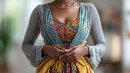 Closeup of artisan craftsmanship with african style fashion and textiles.