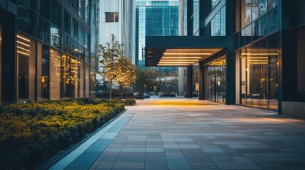 Urban Welcome to the Office: Modern City-Center Signage Highlighting a Commercial Entrance