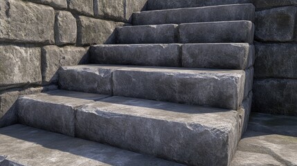 Majestic Ancient Stone Steps Leading to Timeless Architecture Surrounded by an Abstract Background