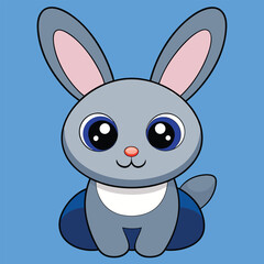 Rabbit Cartoon Character Illustration for Kids