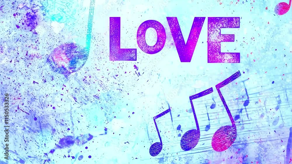 Poster love word fast-changing graffiti-style graphics with a dynamic and romantic theme