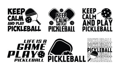 Pickleball T shirt Design Bundle, Pickleball typography T shirt design Collection, Pickleball vector T shirt design,