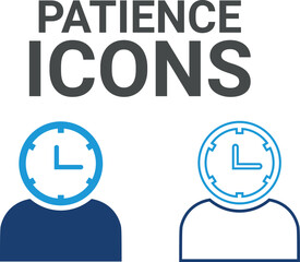 Patience icons. Containing customer satisfied, assistance, experience, feedback, operator and technical support icons. Solid icon collection.