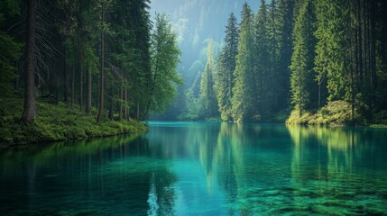 Serene Forest Lake Landscape