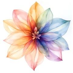 Obraz premium Airy Rainbow Watercolor Flower