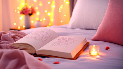 Cozy bedroom featuring a personal vision board and a calming atmosphere.