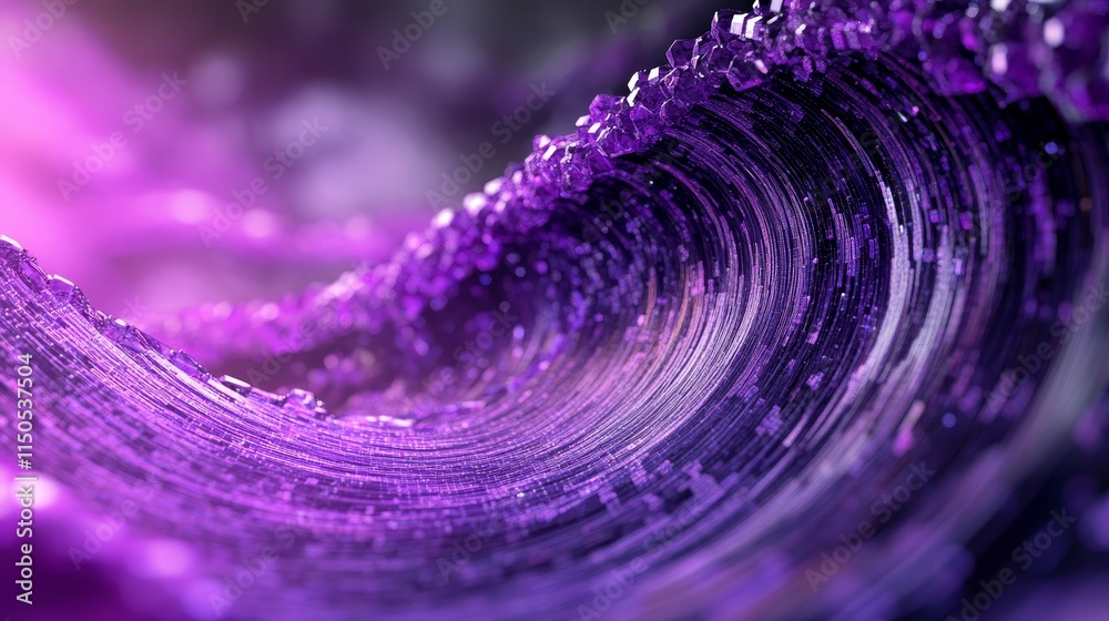 Fototapete ethereal purple wave formation creating a mesmerizing visual effect with intricate details in a vibr