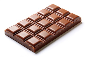 Fototapeta premium Indulgent chocolate bar spins, deliciously tempting. Food photography perfection against a pristine white.