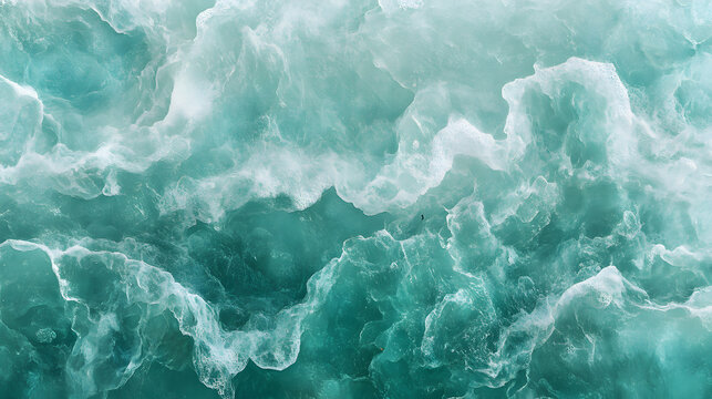 A delicate sea texture resembling a crystal-clear lagoon blending aquamarine and emerald hues with subtle reflections.
