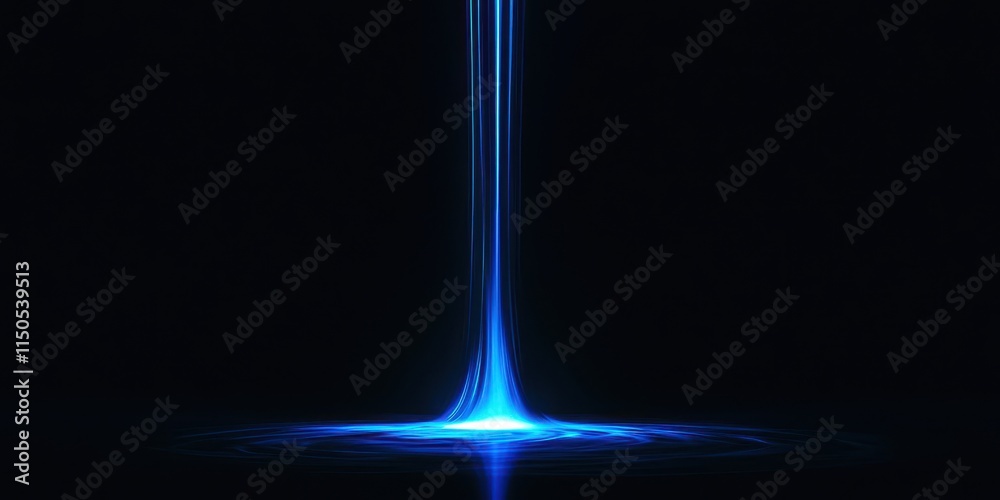 Wall mural blue light is coming out of the ground