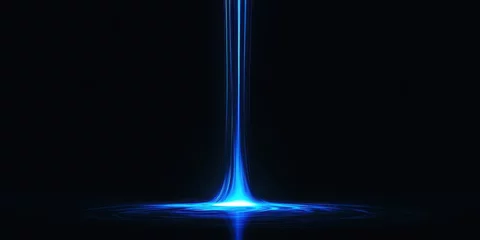Wandcirkels plexiglas Blue light is coming out of the ground © HappyPic