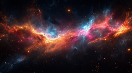 Naklejka premium Cosmic Contrast – Bright Galaxies Swirling in a Dark Void