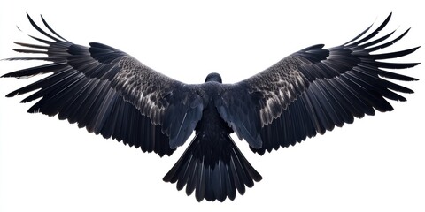 Fototapeta premium Isolated Closeup of Majestic Eagle Wings Showcasing Perfect Natural Beauty Against a Black Background