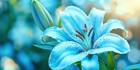 Blue flower with a yellow center