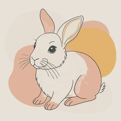 Fototapeta premium Rabbit Cartoon Character Illustration for Kids