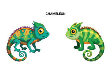Customizable Chameleon Isolated Vector Illustration
