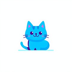Obraz premium A simple cartoon cat with a white background, AI generated