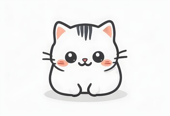 A simple cartoon cat with a white background, AI generated