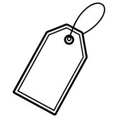Price Tag Line Art Vector Illustration