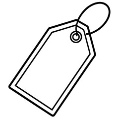 Price Tag Line Art Vector Illustration