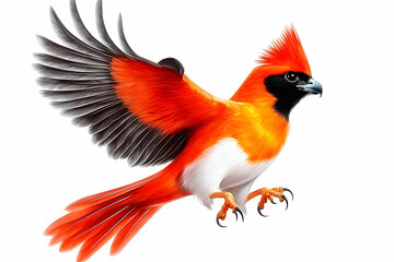 Obraz premium Vibrant Art of a Majestic Colorful Bird in Flight with Detailed Feathers and Striking Appearance