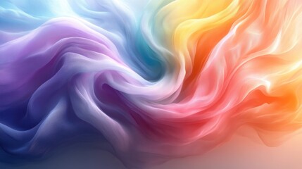 Obraz premium Vibrant abstract waves of colorful silk textures in motion