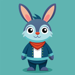 Rabbit Cartoon Character Illustration for Kids