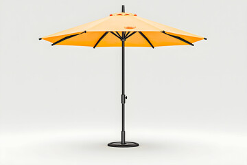 Obraz premium Bright Orange Patio Umbrella with Black Frame for Outdoor Shade Protection and Relaxation