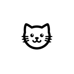 Obraz premium A simple cartoon cat with a white background, AI generated