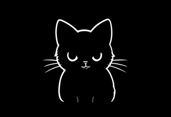 A simple cartoon cat with a white background, AI generated