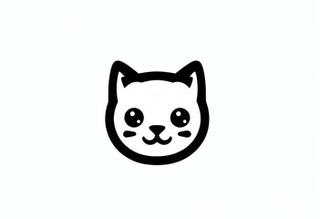 Obraz premium A simple cartoon cat with a white background, AI generated