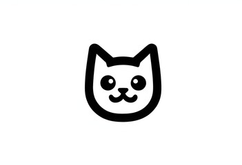 Obraz premium A simple cartoon cat with a white background, AI generated