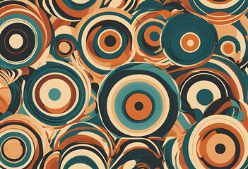 Fototapeta premium Retro Geometric Pattern with Overlapping Circles