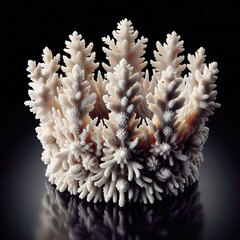 Coral Style Crown with Gems on Black Background