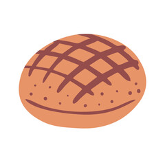 Bakery product. Bread made from wheat flour. Food and cooking. Flat vector illustration isolated on white background